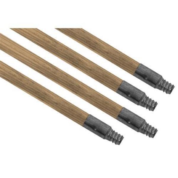 Commercial Wooden Broom/Squeegee Handle w/Metal Threaded Tip, PK4 83274